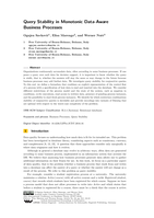 Query Stability in Monotonic Data-Aware Business Processes