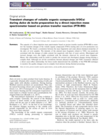Transient changes of volatile organic compounds (VOCs) during dulce de leche preparation by a direct injection mass spectrometer based on proton transfer reaction (PTR-MS)