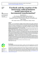 Facebook and the creation of the metaverse: radical business model innovation or incremental transformation?