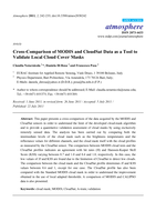 Cross-Comparison of MODIS and CloudSat Data as a Tool to Validate Local Cloud Cover Masks