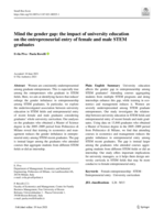 Mind the Gender Gap: The Different Impact of University Education on the Entrepreneurial Entry of Female and Male STEM Graduates