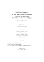 Decision Support in the Agricultural Domain: The Case of Diagnosing Post-Harvest Diseases of Apple
