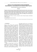 Impact of supervisory board members’ professional background on banks’ risk-taking