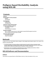 IfB Wiki Protocol: Pedigree-based Heritability Analysis using SOLAR
