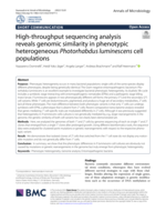 High-throughput sequencing analysis reveals genomic similarity in phenotypic heterogeneous Photorhabdus luminescens cell populations