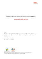 Analisi dello stato dell'arte: Report sui settori e attività produttive per promuovere l'Economia Circolare