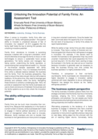 Unlocking the innovation potential of family firms: An assessment tool