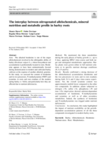 The interplay between nitrogenated allelochemicals, mineral nutrition and metabolic profile in barley roots