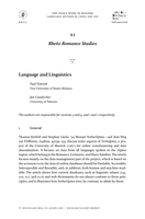 Rheto-Romance Studies: Year 2019