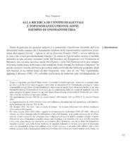 Alla ricerca di confini dialettali e toponomastici protoladini: Esempio di onomatometria