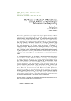 The “Science of Education” – Different Terms, Concepts, Cultures and Epistemologies? A Contibution to a Social Epistemology