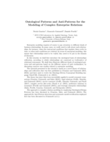 Ontological Patterns and Anti-patterns for the Modeling of Complex Enterprise Relations