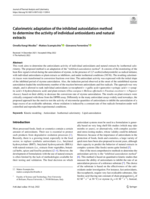 Calorimetric Adaptation of the Inhibited Autoxidation Method to Determine the Activity of Individual Antioxidants and Natural Extracts