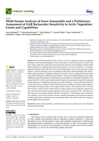 Multi-Sensor Analysis of Snow Seasonality and a Preliminary Assessment of SAR Backscatter Sensitivity to Arctic Vegetation: Limits and Capabilities