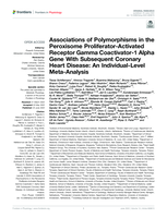 Associations of Polymorphisms in the Peroxisome Proliferator-Activated Receptor Gamma Coactivator-1 Alpha Gene With Subsequent Coronary Heart Disease: An Individual- Level Meta-Analysis