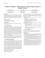 A Didactic Module to Teach Software Engineering Principles in Middle Schools
