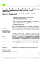 Expiratory Peak Flow and Minute Ventilation Are Significantly Increased at High Altitude versus Simulated Altitude in Normobaria
