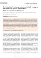 The role of Data Transfer Agreements in ethically managing data sharing for research in South Africa