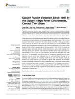 Glacier Runoff Variation Since 1981 in the Upper Naryn River Catchments, Central Tien Shan