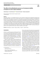 The effect of microfluidization pressure on the physical stability of vitamin A in oil-in-water emulsions