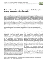 Not too small to benefit society: insights into perceived cultural ecosystem services of mountain lakes in the European Alps