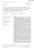 “Teacher, forgive me, I forgot to do it!”: The impact of children's prospective memory on teachers' evaluation of academic performance