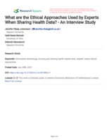 What are the Ethical Approaches Used by Experts When Sharing Health Data? - An Interview Study [preprint]