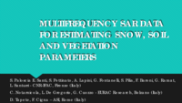 Multifrequency SAR data for estimating snow, soil and vegetation parameters