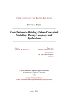 Contributions to Ontology-Driven Conceptual Modeling: Theory, Language, and Applications