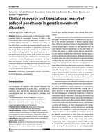 Clinical relevance and translational impact of reduced penetrance in genetic movement disorders
