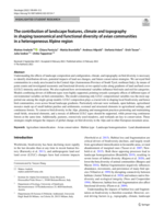 The contribution of landscape features, climate and topography in shaping taxonomical and functional diversity of avian communities in a heterogeneous Alpine region