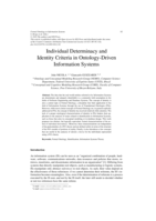 Individual Determinacy and Identity Criteria in Ontology-Driven Information Systems