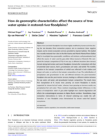 How do geomorphic characteristics affect the source of tree water uptake in restored river floodplains?