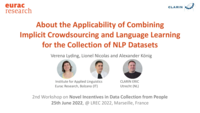 About the Applicability of Combining Implicit Crowdsourcing and Language Learning for the Collection of NLP Datasets