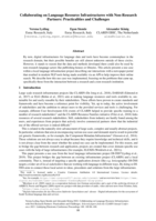 Collaborating on Language Resource Infrastructures with Non-Research Partners: Practicalities and Challenges