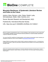 Mountain Resilience: A Systematic Literature Review and Paths to the Future