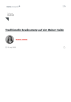 Traditionelle Bewässerung auf der Malser Haide = Irrigazione tradizionale sulla Muta di Malles: sapere, tecnica, organizzazione