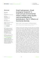 Small hydropower - Small ecological footprint? A multi-annual environmental impact analysis using aquatic macroinvertebrates as bioindicators. Part 2: Effects on functional diversity