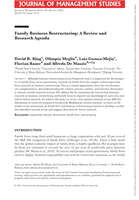 Family business restructuring: A review and research agenda