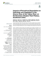 Impacts of permafrost degradation on hydrology and vegetation in the Source Area of the Yellow River on Northeastern Qinghai-Tibet Plateau, Southwest China