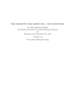 Open demands for corpus analysis tools - a user-centered study