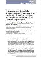 Exogenous shocks and the adaptive capacity of family firms: Exploring behavioral changes and digital technologies in the COVID-19 pandemic