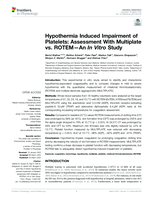 Hypothermia Induced Impairment of Platelets: Assessment With Multiplate vs. ROTEM-An&nbsp;In Vitro&nbsp;Study