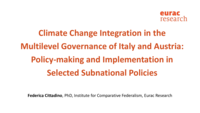 Climate Change Integration in the Multilevel Governance of Italy and Austria: Policy-making and Implementation in Selected Subnational Policies
