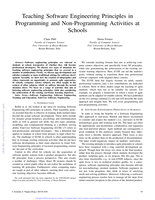 Teaching Software Engineering Principles in Programming and Non-Programming Activities at Schools