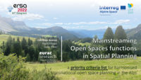 Mainstreaming Open Spaces functions in Spatial Planning: A priority criteria list for harmonised transnational open space planning in the Alps