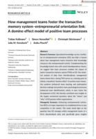 How management teams foster the transactive memory system–entrepreneurial orientation link: A domino effect model of positive team processes