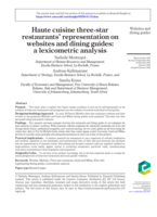 Haute cuisine three-star restaurants’ representation on websites and dining guides: A lexicometric analysis
