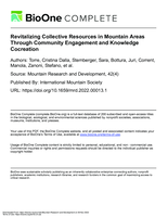 Revitalizing Collective Resources in Mountain Areas Through Community Engagement and Knowledge Cocreation