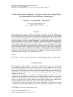 Cloud architecture continuity: Change models and change rules for sustainable cloud software architectures